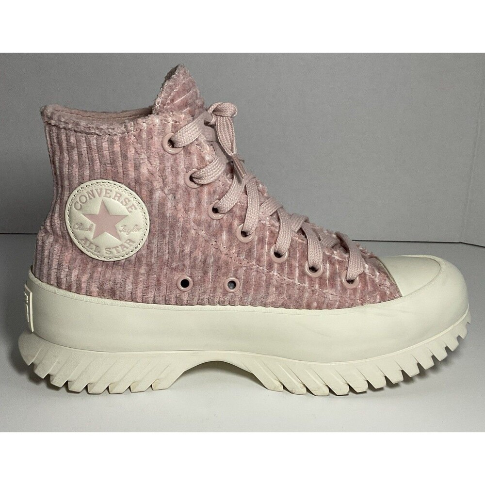 Converse Chuck Taylor Lugged 2.0 High Top Pink Velour Size 7